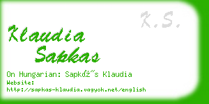 klaudia sapkas business card